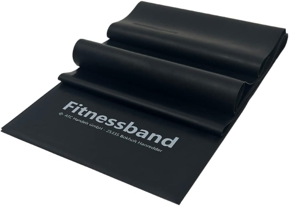 Fitness Band 1.5 m, 2.5 m, 5.5 m and 25 m x 15.5 cm in 6 Different Thicknesses – Resistance Band, Exercise Band, Sports Band, Strength Training and Yoga, 5.5 m Extra Heavy Black