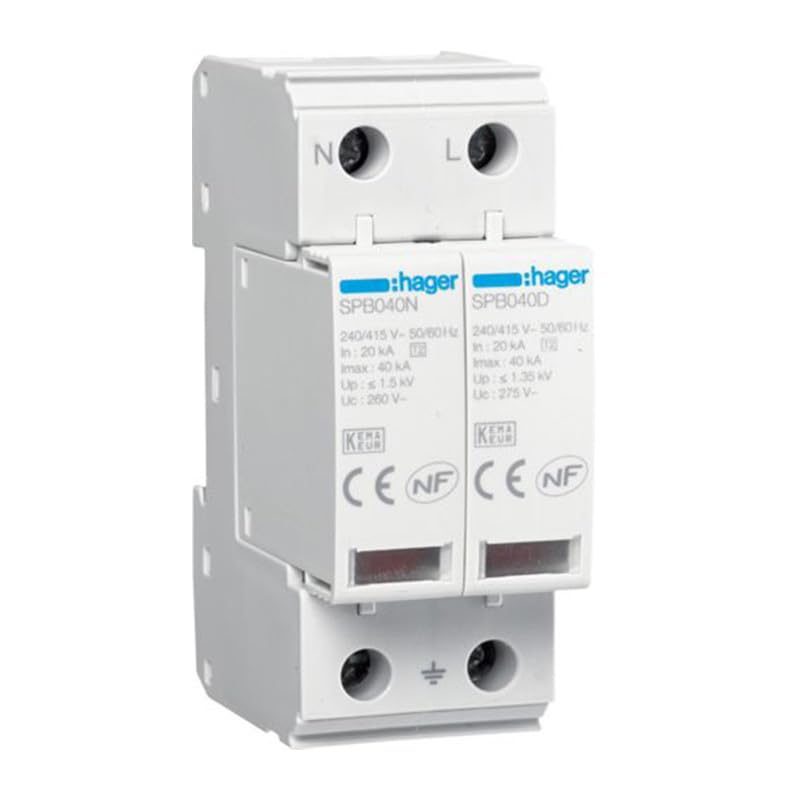 Hager SPB240R DPS 2P Type 2 Imax 40Ka avec contact de signalisation pour tableau
