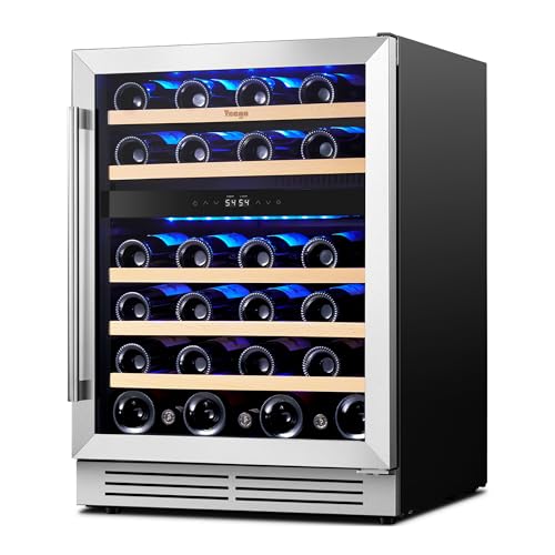 Yeego Wine Fridge Cooler - 24 Inch Dual Zone Wine Fridge Hold 47 Bottles, 40-65°F Wine Refrigerator...