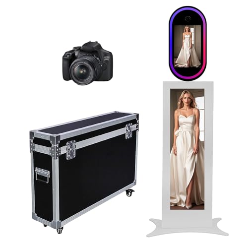 LCD Photo Booth with 13.3 inch Magic Mirror Photobooth Machine with RGB Light,APP Control,Touch...
