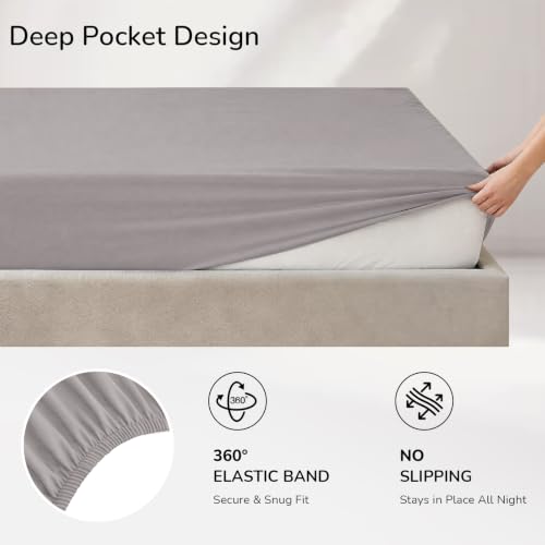 Image of downluxe 5 Pieces Twin Comforter Set with Sheets, Reversible Bed in a Bag for All Seasons with Comforter, Flat Sheet, Fitted Sheet, Pillowcase and Pillow Sham, Black /Grey