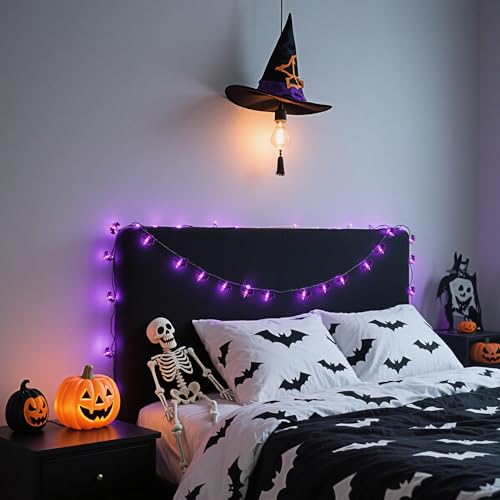 2PCS Halloween Bat Led Lights 10ft 20 Led String Lights Battery Powered - image 2