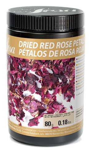 SOSA Pétales séchés de rose rouge - Ornement culinaire - Pot 80 g