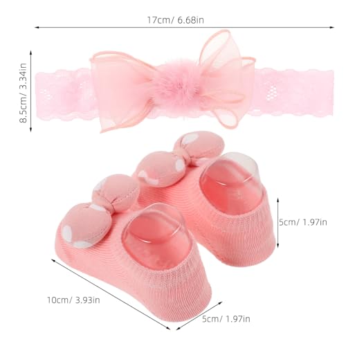 SAFIGLE 1 Conjunto De Meias Para Bebês Com Faixa De Cabelo E Meias Para Recém-Nascidos Presente De P