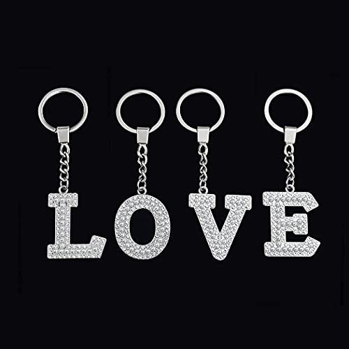 Esspoc Initial Letter Keychain/Crystals Keyrings A-Z Letter Keychain For Car/Alphabet Keyrings For Women #TOP5