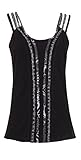  Coline - Top Femme Tendance - Couleur : Noir - Taille : S