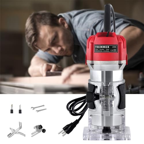 800W Fresadora de Madera,fresadora de mano,fresadora cortadora manual laminada,fresadora multifuncional profesional eléctrica para carpintería,recorte,ranuras,procesamiento de gabinetes