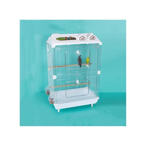 鳥かご アクリル製透明オウム観察用鳥かご 3面ワイヤー 家庭用大型引き出し式シャーシ 飛行ケージ(白)
