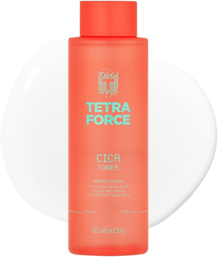 Elishacoy | TETRAFORCE Calming Toner for Irritated Skin and Trouble Spots with CICA, Tea Tree for Trouble Care, Hydrating, Soothing Redness (200ml,6.76fl.oz)