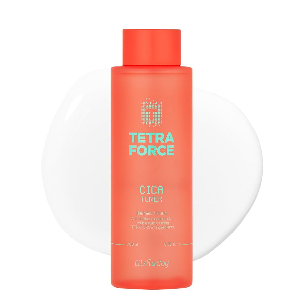 Elishacoy | TETRAFORCE Calming Toner for Irritated Skin and Trouble Spots with CICA, Tea Tree for Trouble Care, Hydrating, Soothing Redness (200ml,6.76fl.oz)