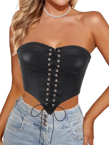 トップス VINTAGE RIBBED CORSET TOP_SLEEVELESS Ribbed Square Neck Corset Top – bfree boutique