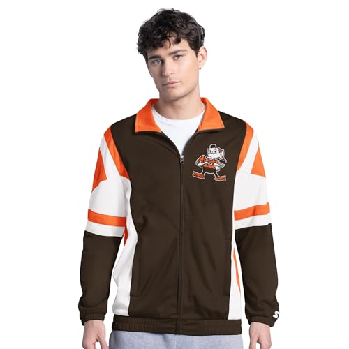 Starter Men's Brown Cleveland Browns Contender Vintage Logo Full-Zip Track Jacket