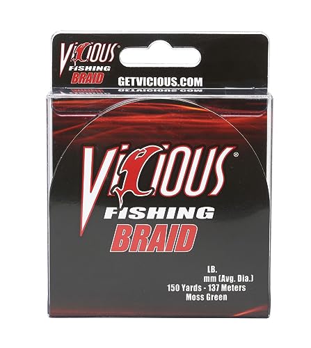 Vicious Braid Line, Moss Green, 150 Yard/65 Pound