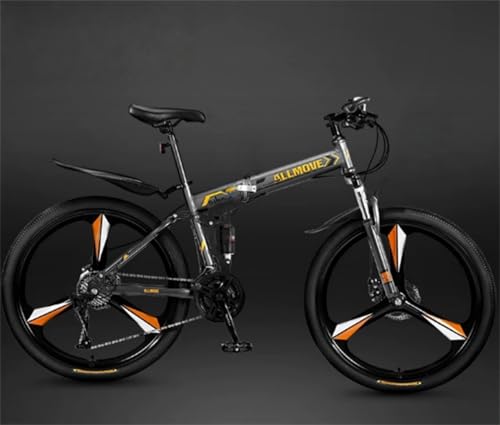 【XXA】折りたたみ自転車 マウンテンバイク 24 26インチ シマノ製21/24/27/30段変速 ディスクブレーキ フロントサスペンション 泥除け グリップシフト MTB 段差 ハードテール ユニセックス 通勤 通学 内装ケーブル 女 男 (トリプルブ