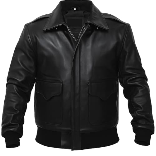 Lashvine Mens Air Force Bomber Jacket A2 Pilot Jacket USAAF Pilot