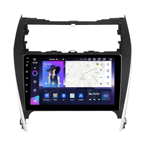 Radio estéreo de coche Android 14 de doble DIN de 10 pulgadas para Toyota Camry 7 50 55 2012-2014 con cámara de respaldo inalámbrica Carplay AHD, controles Bluetooth para volante GPS (T100 [2+32G])