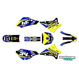 Kalair GFX Graphics Kit for Suzuki DRZ 125 (2001-2007) Icon Series Yellow 09 Mil - Dirt pit bike motorcycle stickers, dirtbike racing automotive decal motocross accessories no-plastics