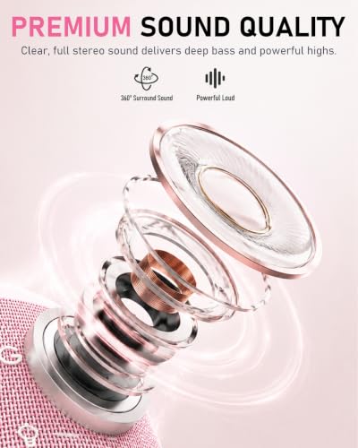 Image of Portable Bluetooth Speaker Wireless with 9 Color Lights, 20H Playtime, Stereo Pairing, Deep Bass, IPX6 Waterproof, Bluetooth 5.3, Small Speaker for Home, Party, Outdoor, Camping