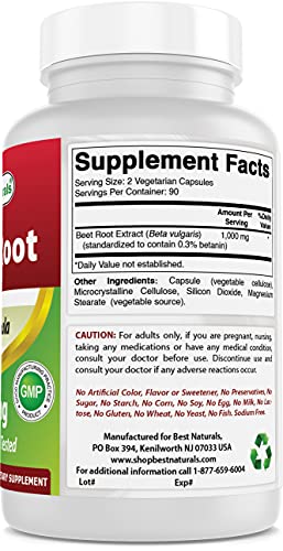 Best Naturals Beet Root Powder 500 Mg Capsules, 180 Count #TOP3