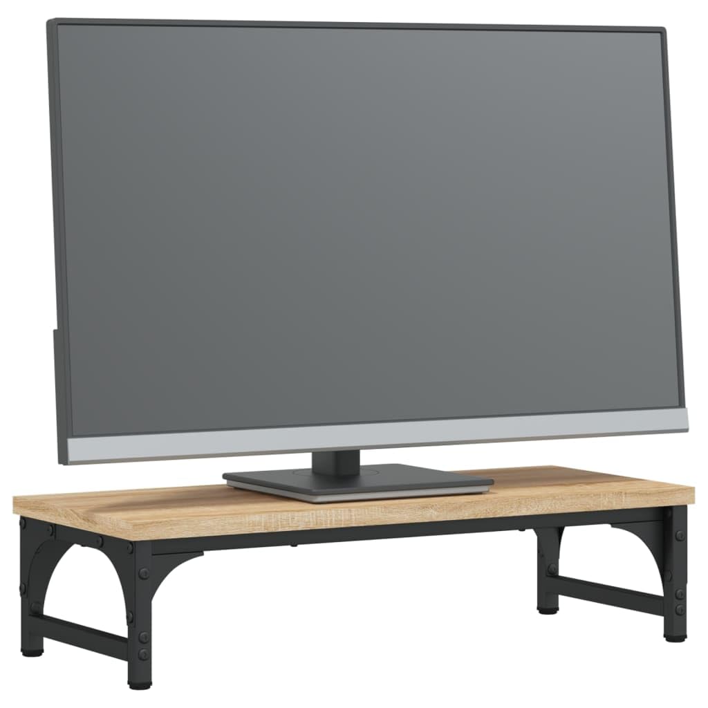 Supporto per monitor in rovere Sonoma, 55 x 23 x 14 cm, rialzo per monitor in legno, supporto ergonomico per monitor con gambe regolabili, per ufficio e scrivania