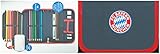 FC Bayern Federtasche FC Bayern München Federtasche  Mia San Mia FCB Mäppchen für Schulkinder  Fanartikel Federmappe mit Bayern München Logo (Blau/Rot)