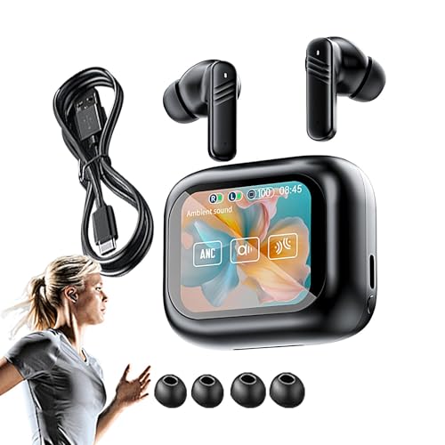 Wireless Earphones | Cordless Earphones for Gamer | Wireless Earbuds Headphones with Color Screen Touch Control, Sports In-ear Earphones for gamings, TV, Phone, and Laptop
