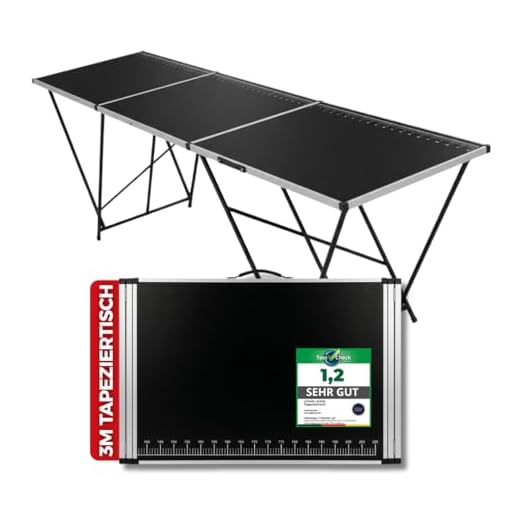 Ludwig Lacke® Tapeziertisch [3-teilig Profi Set] – Klapptisch [extra stabil 90kg] – Multifunktionstisch [höhenverstellbar platzsparend] 100x60 cm Flohmarkt Campingtisch Arbeitstisch