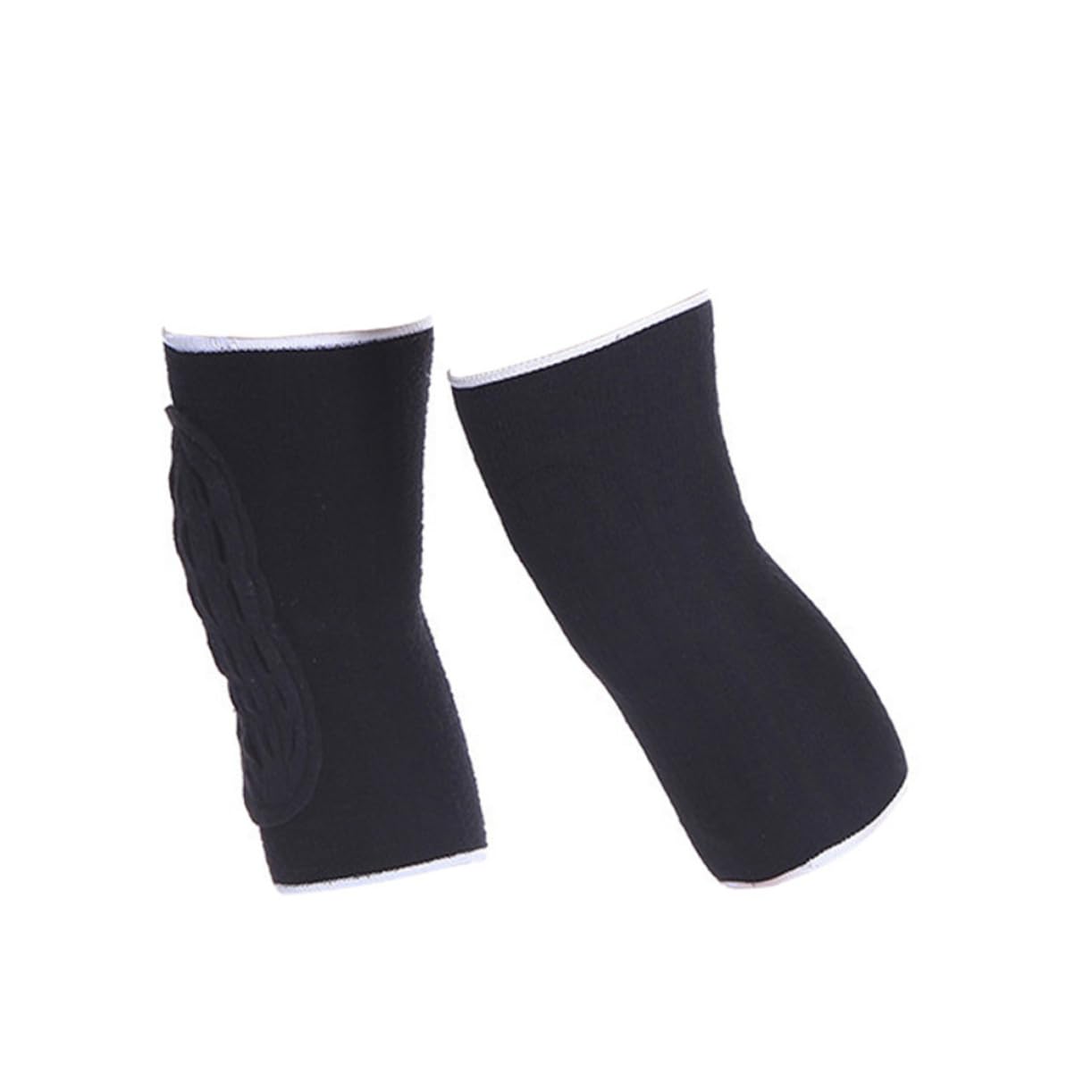 Ipetboom 1Pair Unisex Elastic Knee Support Sleeves Thicken Thermal Warmers for Sports Cycling Ergonomic Design Black Color for Running Hiking Basketball Football More