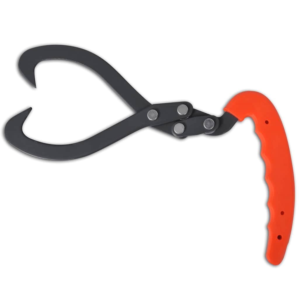 4er Set Holzzange aus Kohlenstoffstahl mit PVC-Griff, 30 cm Greifzange für Brennholz, stabile Holzgreifer für Waldarbeit und Kaminholz