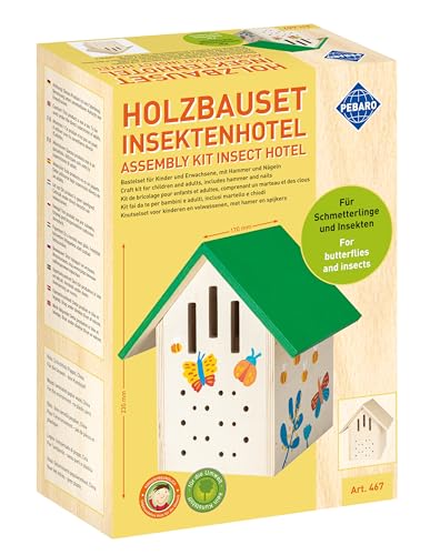 Juego de construcción de madera para insectos Pebaro 467 con martillo y clavos para niños y jardín