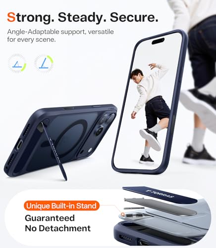 Image of TORRAS Strong Magnetic & Seamless Stand for iPhone 17 Pro Case, Deep Blue