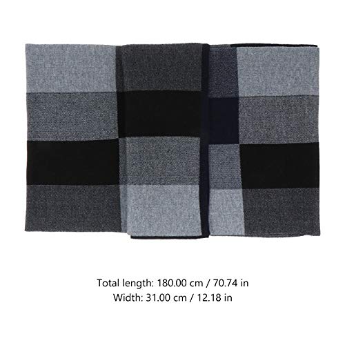 Abaodam 1 cachecol quente de inverno de lã xadrez quente cachecol masculino moderno