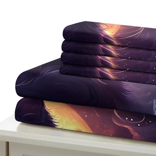 Housse de Couette Chat Noir 3D 140x200 Parure de Lit Microfibre - 7