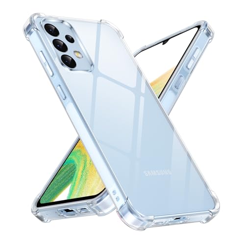 Image of Yxnvixn Clear Case for Samsung Galaxy A33 5G Case,Advanced Airbag Drop Protection Cover,Anti-Yellowing Anti-Scratch Transparent Soft Shockproof TPU Bumper Phone Case for Samsung A33 5G 6.4 Inch