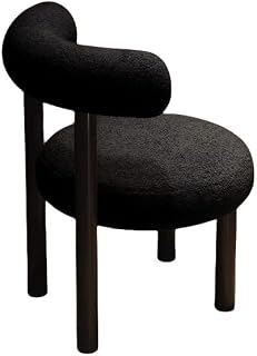 Silla de maquillaje moderna para dormitorio de niñas, taburete de uñas y maquillaje, para tocador y vestidores, color negro