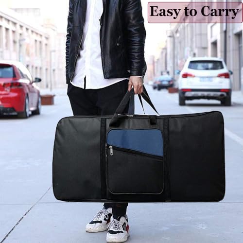 Image of IMAGINEA Nylon 40 Piano Storage Bag Compatible With Psr-I400,Psr-I500,Psr9000,Psr 8000 & Casio Ct-X870In,Ct-X8000In,Ct-X9000In,61 Keys Cover Portable Gig Case,Waterproof Oxford Cloth Bags-Black