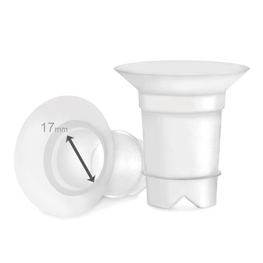 MaymomFlange Inserts 17 mm for Medela, Spectra 24 mm Shields/Flanges, Momcozy/Willow Wearable Cup. Compatible with Medela Freestyle, Harmony to Reduce 24mm Nipple Tunnel Down to 17 mm; 2pc/Each