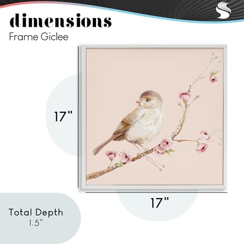 Oiseau marron Stupell Industries cadre Giclée pour mur vide