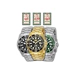 Invicta-Stainless-Steel-Pro-Diver-Analog-Black-Dial-Watch-for-Men-30018-Silver-Band