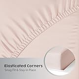 Ev Dekor Single Fitted Sheet Blush,Pink - Deep Pocket Bedsheet 14inch (35 cm) - Soft Brushed Microfiber Fitted Bed Sheet Single Size – Easy Care Bottom Sheets, 35cm deep fitted sheets - Image 4