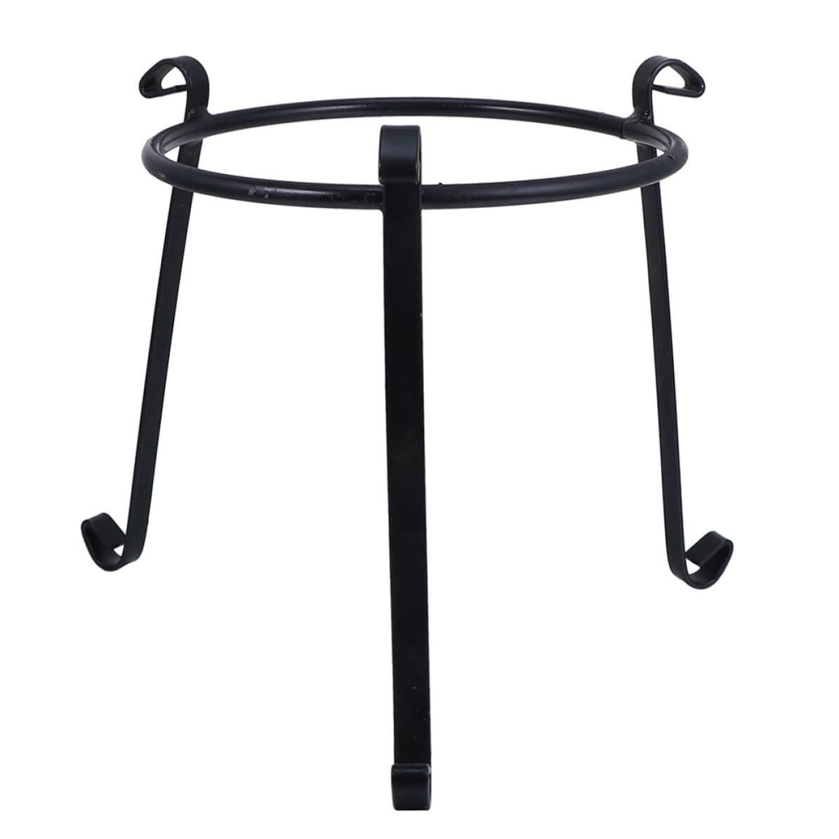 Support pour pot de fleurs en fer forgé noir de style étagère ronde robuste UKCOCO