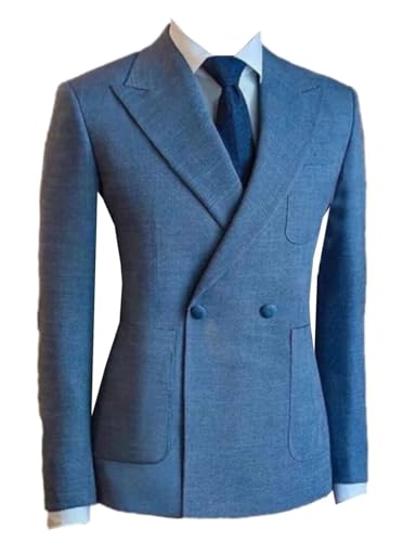 Men's Double Breasted Blazer Suit Jacket Slim Fit Dinner Party Prom Wedding Coat