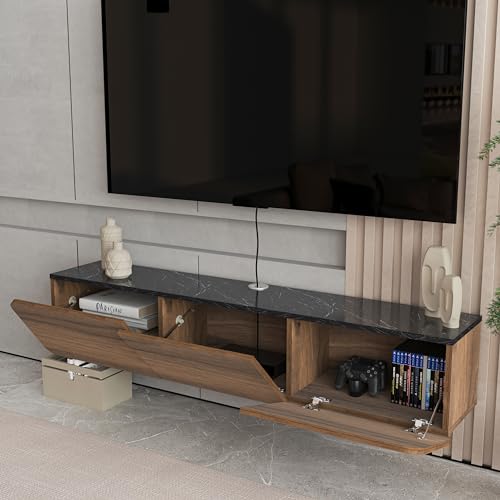 Atelier Mobili Floating TV Stand, Floating Entertainment Center, Modern Floating Media Console, Wall Mounted TV Console, Floating TV Console for up to 80 inch TV - Thumbnail 5