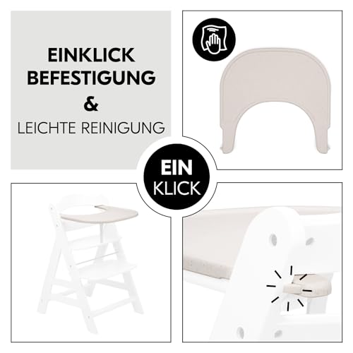 hauck Click Tray, Speckle Beige - Klick Essbrett für Alpha+ & Beta+ Hochstuhl, Werkzeuglose Montage auf Schutzbügel, Pflegeleichtes & GRS Zertifiziertes Kunststoff, für Baby & Kinder 6-36 Monaten