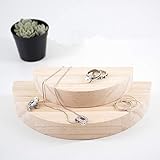 2 bloques de exhibición de madera, bloque de exhibición de joyas, semicírculo, bloque de exhibición de joyas, respetuoso con el medio