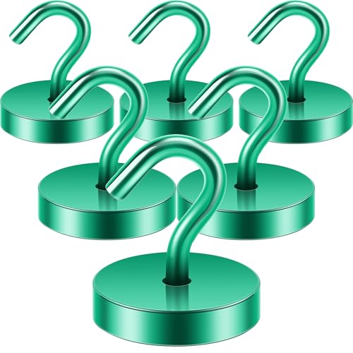 Neosmuk Magnetic Hooks Steel Tube Design for Cruise,130lb+ Green,6 Pack