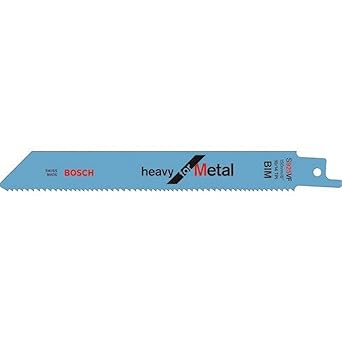 Bosch Professional Reciprocating Saw Blades, For Metal, S925Vf, Blade Length 150Mm, Medium To Thick Sheet Metal, Thin-Walled & Thick-Walled Pipe/Profile, Demolition Work In Metal, Pack Of 5