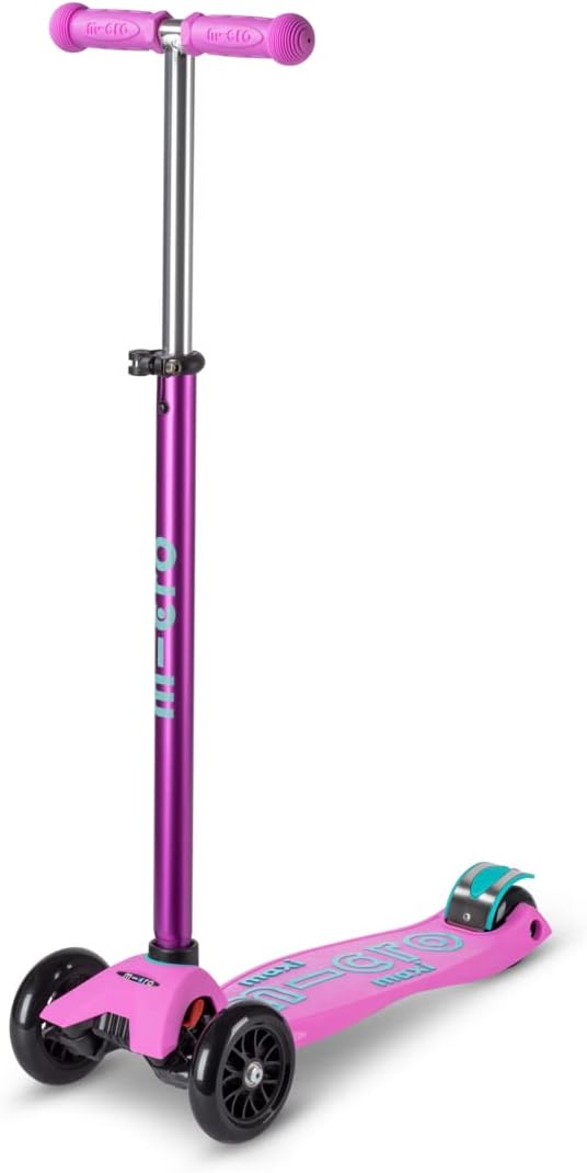 Kickboard | Maxi Kids Scooter for Ages 5-12 | Children up to 110 lbs | 3 Wheel Lean-to-Steer Design | Adjustable T Bar | Smooth Ride PU Wheels | Swiss Design