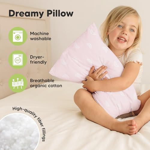 Image of KeaBabies 2pk Toddler Pillows 2 Year Old to 5,13x18 Kids Pillow (Pastel Rainbow)