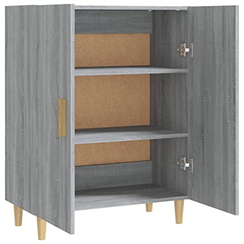 Aparador gris Sonoma moderno con 2 puertas y madera elegante 7